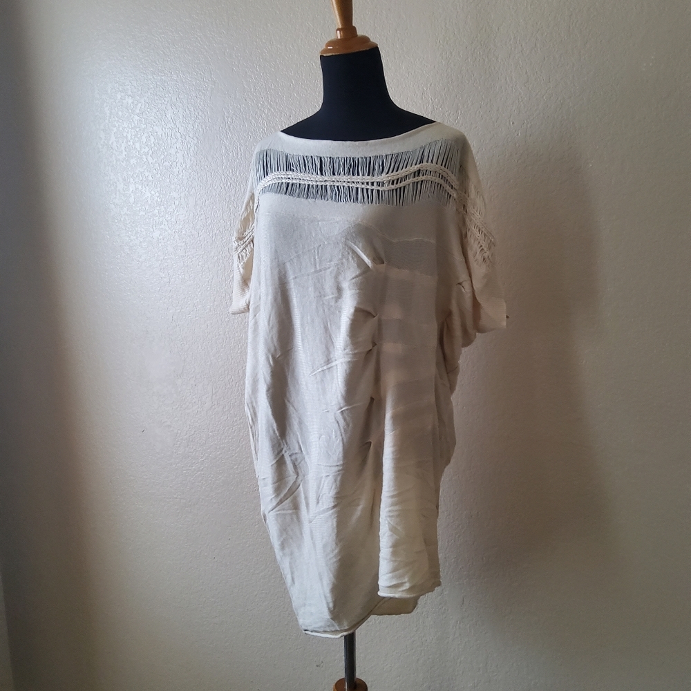 Toi et Moi Chrochet Oversized Wool Tunic Top Size S/M